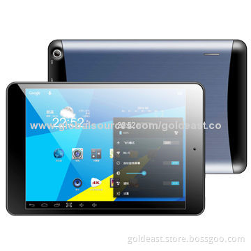 Tablet PC, 7.85-inch Capacitive Touchscreen OGS 1024*768 TN,MTK8382,1.3GHz Quad-core